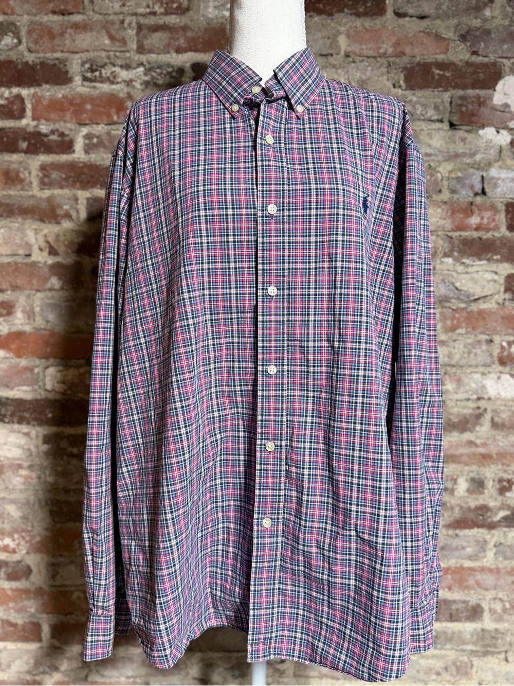 Polo Ralph Lauren Mens XL Plaid Button Down Shirt 100% Cotton Stretch Multicolor